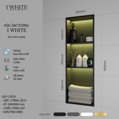 Hộc âm tường IWhite H1.3l-30*90l