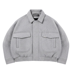 DSW Crop Bomber Jacket Classy - Dạ xám đen