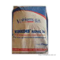 Vinkems Repac 1A; vữa sửa chữa, chứa sợi gia cường, ức chế ăn mòn