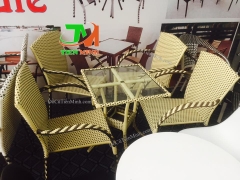 Bàn ghế cafe mây nhựa