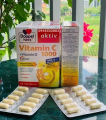 VIÊN UỐNG BỔ SUNG VITAMIN C 1000MG + VITAMIN D3 DEPOT TĂNG CƯỜNG MIỄN DỊCH - DOPPELHERZ