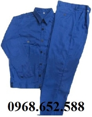  Quần  áo bảo hộ lao động công nhân | Quần áo bảo hộ kaki màu xanh công nhân