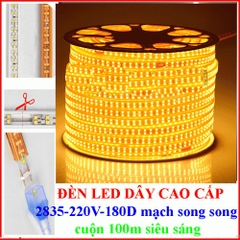 Đèn led dây mạch đôi 2835-180D siêu sáng (mạch 12mm)