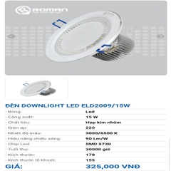 Đèn downlight ELD2009/15W