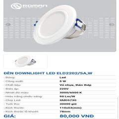 ĐÈN DOWNLIGHT LED ELD2202/5A,W