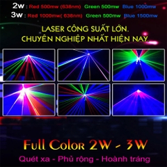 Đèn laser 7 màu 2,3,5w RGB