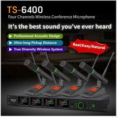 LCCVN TS-6400 Micro hội nghị không dây bốn kênh chất lượng cao, được các dự án của Chính phủ ưa chuộng, Phá vỡ mọi ranh giới, Âm thanh trong trẻo, Giọng nói cực kỳ tự nhiên!