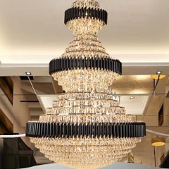 Ánh sáng hậu hiện đại biệt thự sang trọng Phòng tiệc khách sạn Phòng hành lang Crystal Chandelier Crystal Pendant Light