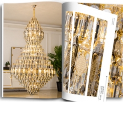 Đèn thông tầng hậu hiện đại châu Âu Chiếc biệt thự sang trọng Phòng khách Crystal Chandelier