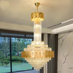 Đèn hậu hiện đại Chiếc biệt thự sang trọng Căn hộ Loft Cầu xoắn ốc Phòng khách Đèn treo tinh thể
