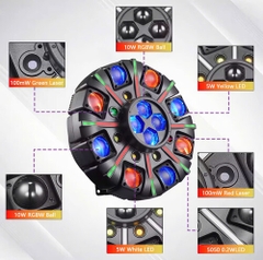 Đèn moving 8 cánh 28 mắt LCC LIGHTING LCC-M828, điều khiển từ xa, cảm biến âm thanh, phù hợp gia đình, karaoke, quán hát