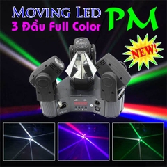 Đèn moving head led 3 đầu full color