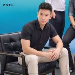 ÁO SƠ MI NGẮN TAY ĐEN BAMBOO AR221239NT