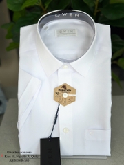 ÁO SƠ MI TRẮNG NGẮN TAY NANOCAFE CÓ TÚI AB260508NT