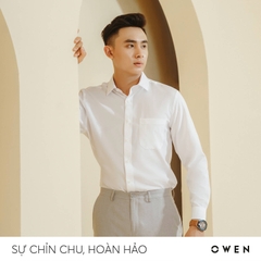 ÁO SƠ MI TRẮNG DÀI TAY POLYESTER CÓ TÚI AR260515DTB