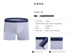 QUẦN LÓT BOXER XÁM NHẠT QLB232403