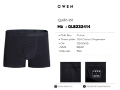 QUẦN LÓT BOXER ĐEN QLB232414