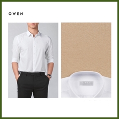 ÁO SƠ MI TRẮNG DÀI TAY POLYESTER CÓ TÚI AR240316DT