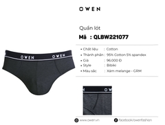 QUẦN LÓT TAM GIÁC XÁM ĐẬM QLBW221077