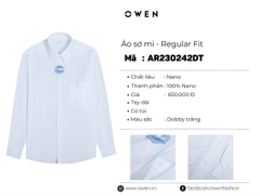 ÁO SƠ MI TRẮNG DÀI TAY NANO DOBBY CÓ TÚI AR230242DT