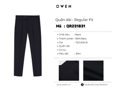 QUẦN TÂY ĐEN 100% POLY QR231540