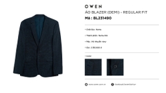 ÁO BLAZER XANH TÍM THAN BL231490