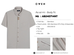 ÁO SƠ MI NGẮN TAY AB240714NT