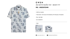 ÁO SƠ MI NGẮN TAY AB250124N