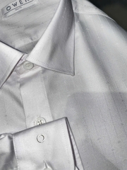 ÁO SƠ MI TRẮNG DÀI TAY HỌA TIẾT AS255094D