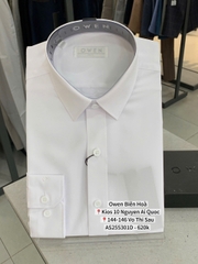 ÁO SƠ MI TRẮNG DÀI TAY NANO KHÔNG TÚI AS255301D