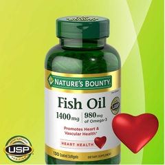 Dầu Cá Omega-3 Nature's Bounty 1400mg 980mg  Phòng Ngừa Bệnh Tim Mạch