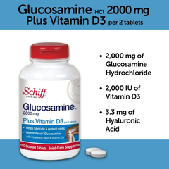 Schiff Glucosamine 2000mg Vitamin D3 Hỗ Trợ Điều Trị Viêm Khớp