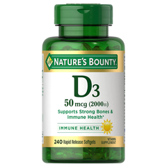 Nature Bounty Vitamin D3 2000IU Phát triển chiều cao cho trẻ