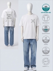 SỈ ÁO IN 2 MẶT: LOOSE - FIT UNISEX [COTTON MỘC VIỆT] _ MÀU TRẮNG