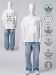 SỈ ÁO IN 2 MẶT: LOOSE - FIT UNISEX [MINI TERRY] _ MÀU TRẮNG