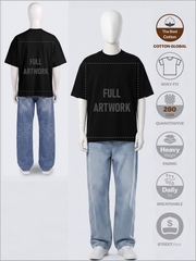 SỈ ÁO IN FULL ARTWORK (40 X 55CM): BOXY OVERSIZED [COTTON GLOBAL] _ MÀU ĐEN