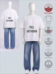 SỈ ÁO IN FULL ARTWORK (40 X 55CM): BOLD OVERSIZED [HEAVY WEIGHT] _ MÀU TRẮNG