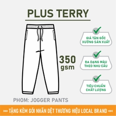 GIA CÔNG PHÔI QUẦN JOGGER TRƠN [ PLUS TERRY] PHOM UNISEX_MÀU THEO YÊU CẦU