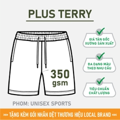 GIA CÔNG PHÔI QUẦN SHORTS TRƠN [PLUS TERRY] PHOM UNISEX SPORTS_MÀU THEO YÊU CẦU