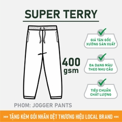 GIA CÔNG PHÔI QUẦN JOGGER TRƠN [SUPER TERRY] PHOM UNISEX_MÀU THEO YÊU CẦU