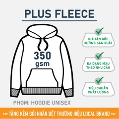GIA CÔNG PHÔI ÁO HOODIE TRƠN [PLUS FLEECE] PHOM UNISEX BASIC_MÀU THEO YÊU CẦU