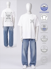 SỈ ÁO IN 2 MẶT: REGULAR - FIT UNISEX [COTTON PREMIUM] _ MÀU TRẮNG