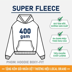 GIA CÔNG PHÔI ÁO HOODIE TRƠN [SUPER FLEECE] PHOM OVERSIZED BOXY-FIT_MÀU THEO YÊU CẦU