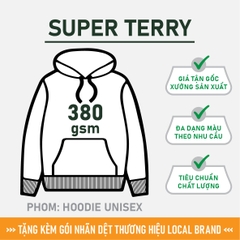 GIA CÔNG PHÔI ÁO HOODIE TRƠN [SUPER TERRY] PHOM UNISEX BASIC_MÀU THEO YÊU CẦU