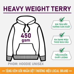 GIA CÔNG PHÔI ÁO HOODIE TRƠN [HEAVY WEIGHT TERRY] PHOM UNISEX BASIC_MÀU THEO YÊU CẦU