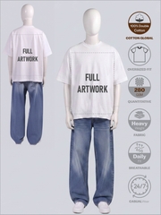 SỈ ÁO IN FULL ARTWORK (40 X 55CM): REGULAR OVERSIZED [COTTON GLOBAL] _ MÀU TRẮNG