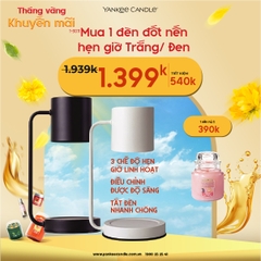 Mua 1 đèn đốt nến hẹn giờ Trắng/ Đen tặng 1 nến hũ S