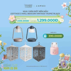 Mua 1 đèn đốt nến Beacon Black/ Beacon Vintage/ Cottage tặng 1 nến hũ size S