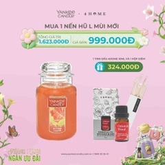 Mua nến hũ L mùi mới được tặng 1 tinh dầu 4Home 10ml và 1 hộp diêm