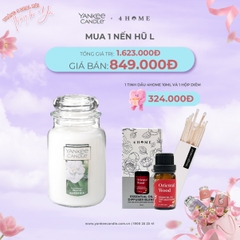 Mua nến hũ L được tặng 1 tinh dầu 4Home 10ml và 1 hộp diêm